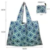 Fr Nyl Large Tote Shopper Bag Eco再利用可能なポリエステル肩の女性ハンドバッグ折り畳みポーチショップバッグ折りたたみ可能なP9LA＃
