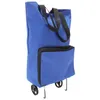 Sacs de rangement Sac de remorqueur Sac d'épicerie pliable en plein air Grand chariot pour l'organisateur de courses fourre-tout réutilisable avec roues pliantes chariot