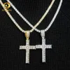 Precio al por mayor Sterling Sier personalizado corte esmeralda diamante cruz Vvs Moissanite Hip Hop joyería colgante