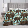 Dekens Shar Pei Blauwe Koekjes Flanel Kwaliteit Zacht Duurzaam Grappige Hond Gooi Deken Winter Camping Bed Esthetische Sprei