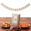 Party Decoration Flower Garlands Pull Flag Burlap Banner Eid Bunting Wreath Ramadan Linen Hanging