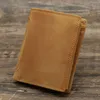 Mannen Echte lederen portemonnee Creditcard Coin Pocket Mini Mey Bag Slim korte kleine portemonnee minimalistische portemonnee voor mannelijke S1ZR#