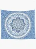 Tapestries Yin Yang Mandala نمط (أصفر أزرق) ديكور غرفة النسيج