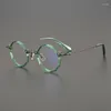 Solglasögon ramar högkvalitativ personlighet polygonacetatglasögon ram män retro runda glasögon för kvinnor rensar linsrecept