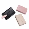 Sheepskin gevlochten kaarthouder vrouwen tweevoudige lederen bank creditcard credit case portefeuilles munt portemonnee mannen unisex busin naam kaarttas a7f5#