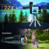 APEXEL Kit d'objectif de téléphone puissant 22x télescope cellule Telepo caméra Fisheye grand Angle Macro objectifs pour le Camping 240327