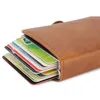 carb Fiber Anti Rfid Credit Card Holder Mens Double Cardholder Case Wallet Metal Busin Bank Creditcard Minimalist Wallet t0Jo#