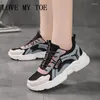 Casual Shoes 2024 Soft Mesh Breattable Flats Old Father Chaussure Femme Sport Platform Ladies Trainers for Women Zapatos Mujer