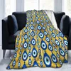 Dekens Golden Evil Eye Flanel Deken Kwaliteit Superzacht Abstract Print Beddengoed Gooit Lente Bank Stoel Slaapbank Kleurrijke Sprei