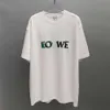 Versão alta luxo moda luo família frente e verso letras impressas homens mulheres soltas manga curta camiseta topo