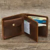 best Genuine Leather Mens Wallet with Coin Pocket Minimalist Bi Fold Pure Leather Wallet for Men 55t8#