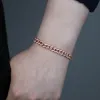 Armbänder vereisere Bling Kubikzirkonia asphaltiert Roségold Farbe Kupfer Bordsteinkubaner Linkkette Armband auf Hand Schmuck für Frauen Männer Männer