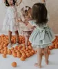 1 Set Vintage Baby Girl Sleeveless Criss-Cross Dress Kid Ruffles DressLace Shorts Todder Princess Dresses Children Clothing 4T 240319