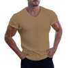 Homens camisetas Chic Masculino Top Confortável Slim Cor Sólida T-shirt Stretchy Skin-Touch Men para uso diário