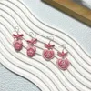 Dangle Earrings Pink Strawberry Clip On 1Pair Korean Fashion Bowknot Designs Earring For Women Girls Ear Drop Jewelry Gifts