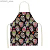 Tabliers Journée mexicaine de l'apron mort Adulte Kids Home Kitchen Cuisine Cuisine Tacon Résistant Decor Skull Bib Holiday Party Favor Y240401