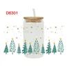 Window Stickers UV DTF Cup Wrap Transfers Waterproof Chrismas For Glass Decoration D6301