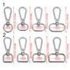 5pcs 13/15/20 / 25 mm sacs métalliques Boucle boucle fermoir collier carabiner snap crochet fendu anneau de clés de travare