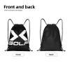 Benutzerdefinierte Golf X Logo Kordelzug Taschen Frauen Männer Leichte Sport Gym Lagerung Rucksack V7Uq #