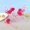 Ferramentas de cozimento 10 Pcs 3D Flamingo Canudos Bebendo Selva Palha de Papel Verão Piscina Fontes de Festa Decoração de Casamento