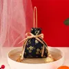 FI Sweet Elegant Canvas FR Drawstring Bag Portable Bowknot Tassel Handbag Sakura Floral Ribb Bow Wrist Bag B1DL#