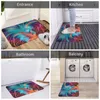 Bath Mats Feather Swirls Floor Mat Kitchen Shower Door Abstract Print Modern Bathroom Carpet Protective Non-slip Toilet Pad