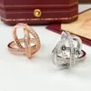 Ring designer ring luxury jewelry brand rings for women Alphabet Engraved letter design fashion casual gift jewelry Inlay Day gift Party Wear rings szie 5-10 very nice