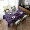 Toalha de mesa Halloween Abóbora Bat Retângulo Toalha de Mesa Cozinha Decoração Reutilizável Toalha de Mesa Impermeável Decorações de Festa de Feriado Y240401