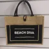 100 шт., оптовая продажа, сумка-шоппер Hian, большая натуральная экологически чистая джутовая сумка из мешковины с принтом на заказ, пляжная сумка с логотипом B40N #