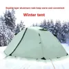 Tendas e abrigos 4 temporada montanhismo ao ar livre profissional dupla tenda conjunto selvagem equipamento de acampamento ultra leve saia de neve