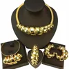 Halsband örhängen set est italiensk guldpläterad smycken kvinnors bröllopsfest bankett Dubai Big Pendant Light Weight Bold FHK17580