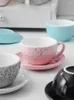 Tazze Piattini Professionale Latte Pull Flower Tazza da caffè e piattino Set Tazza in ceramica Cappuccino per ufficio domestico