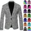 Mannen Blazer Ontwerp Gedrukt Pailletten Jasje Dj Club Podiumzanger Kleding Nachtclub Blazer Bruiloft Jasje 240318