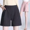 I pantaloncini firmati stanno vendendo bene a righe per la versione coreana estiva da donna Pantaloni bianchi a vita alta comodi sottili casual 0qsj