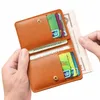 super Slim Soft Wallet 100% Genuine Leather Mini Credit Card Wallet Purse Card Holders Men Wallet Thin Small g55O#