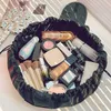 Bolsa de cosméticos con cordón a prueba de agua, bolsa de maquillaje de gran capacidad de viaje, organizador, bolsa de maquillaje para mujer, estuche de aseo portátil r67p #