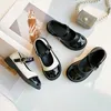 Barn Mary Janes Elegant Four Seasons Soft Girls Leather Shoes Black White Classic grunt 2337 Toddler Kids Princess 240321