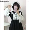 Sukienki swobodne Lolita Style Sweet for Women Contrast Kolor Summer Cute Robe Femme A-Line Ruffles Japońska sukienka 2024 Vestidos de Mujer