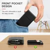 RFID Kreditkortshållare Wallet Metal Thin Slim Bank Case Case Män Kvinnor Poppar minimalistisk plånbok Small Black Purse Metal Vallet Z8N2#