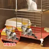 Cat Carriers Small Apartment Villa Home Indoor Cages Transparent Visible House Modern With Wheels Toilet Integrated Cage