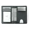 Yuecimie Black Carb Fibra Shin Credit Card Porta del portafogli Slim RFID Porta per patente di patente di rivestimento per uomo Portafoglio C1LN#