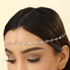 Grampos de cabelo Kinitiail Simples Headband Chain Antiga Princesa Masculino Cristal Transparente Tijolo String O Presente Para Você