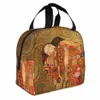 Gustav Klimt Izolowana torba na lunch Przenośna Freyas Art Lunch Ctainer Cooler Bag Tote Lunch Box Work Travel Food Bag R2DM#