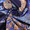 POBING Foulard en soie femmes grands châles rétro collier impression étoles carré Bandana luxe foulard foulard femme Foulards 130 CM 240322