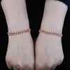 Armbänder vereisere Bling Kubikzirkonia asphaltiert Roségold Farbe Kupfer Bordsteinkubaner Linkkette Armband auf Hand Schmuck für Frauen Männer Männer