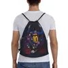 Mied Football Soccer DrawString ryggsäck Gym Sports Sackpack String Bag för träning J45U#