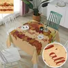 Table Cloth Autumn Thanksgiving Pumpkins Leaves Rectangle Tablecloths Holiday Party Decor Waterproof Table Cloth for Kitchen Table Decor Y240401