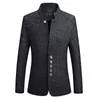 Custom Blazers Chinese Style Stand Collar Printed Suit Jacket / High End Business Casual Large Size M-5XL 240318