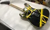 Guitare électrique OEM d'usine, guitare noire et jaune EV Stripe série H, touche en érable, pont trémolo Floyd Rose