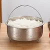 Double Boilers Steamer Basket Stainless Steel In Stant Pot Part For Instant Cooker Silicone Handle Pressure Rice Kitchen Accesso